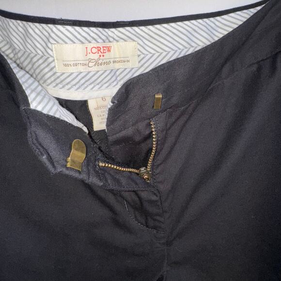 J Crew Chino Broken-in Women Shorts Size 6 Black 100%Cotton Summer Spring Causal - Picture 5 of 8